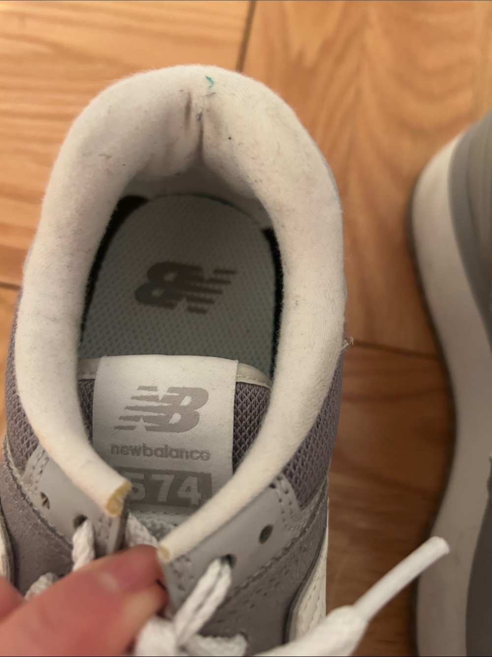 New Balance Gray and White Platform Sneakers - Picture 3 of 15